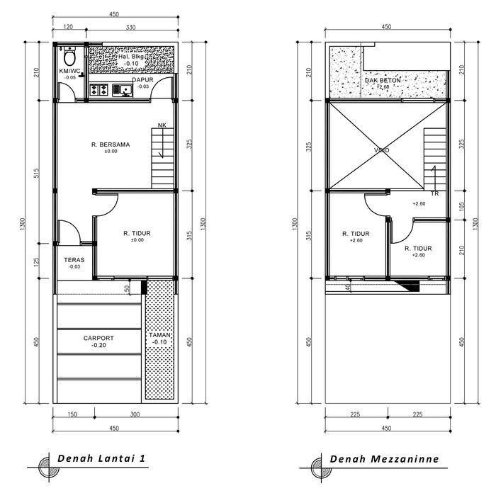 foto denah rumah tipe 45 Mezzanine (466) perumahan G-Land Ciwastra Park
