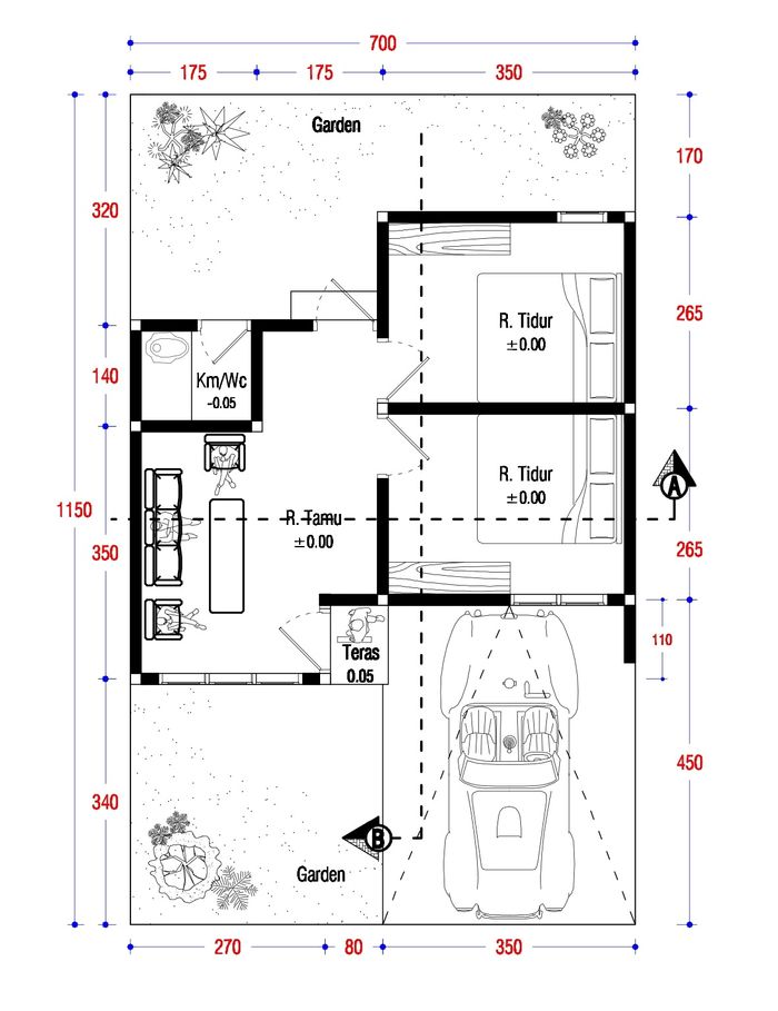 foto denah rumah tipe 36 perumahan BIMURA RESIDENCE