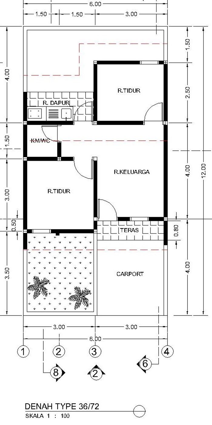 foto denah rumah tipe T36/72 perumahan Bumi sakinah cidatar