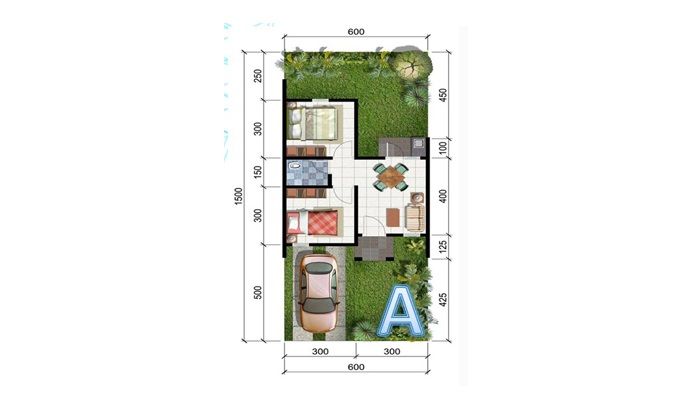 foto denah rumah tipe 36 perumahan SENTOSA RESIDENCE