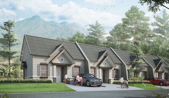 foto tampak rumah tipe Andante perumahan Rancamaya Golf Estate