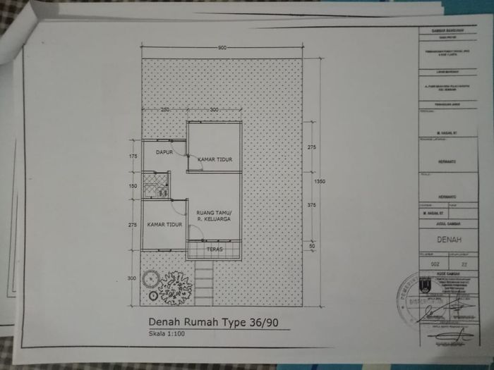 foto denah rumah tipe 36. perumahan GRIYA HARAPAN SEMBAWA INDAH