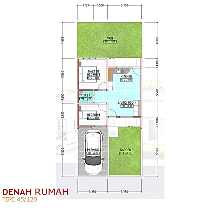 foto denah rumah tipe 45 perumahan Safania Residence