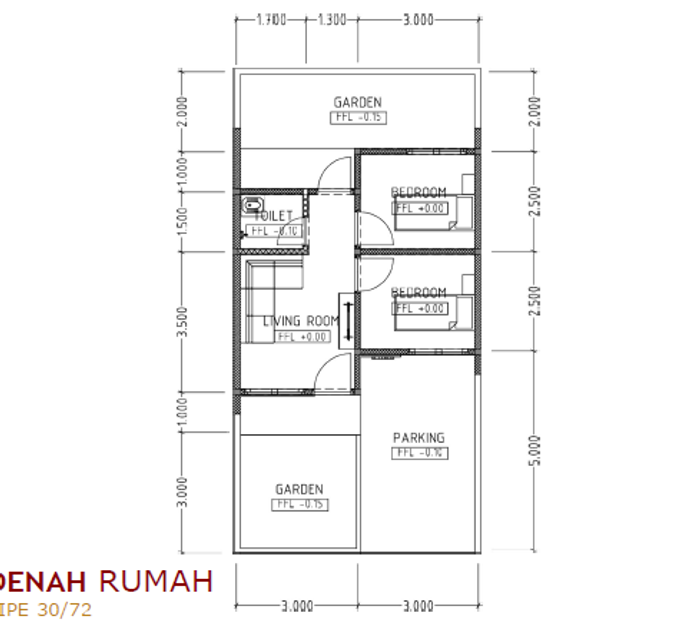 foto denah rumah tipe 30 perumahan Safania Residence