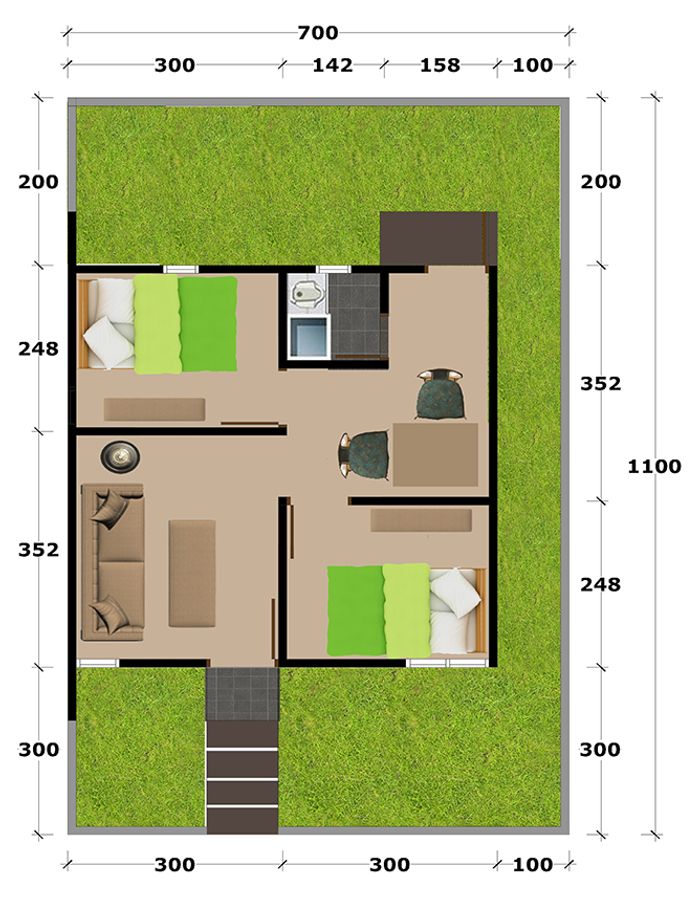 foto denah rumah tipe 36 perumahan Kirana South ARQ