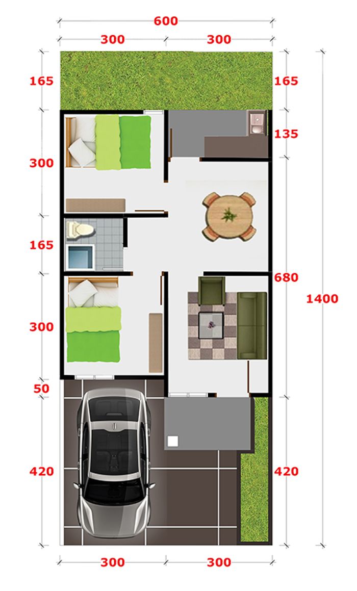 foto denah rumah tipe 45 perumahan Kirana South ARQ