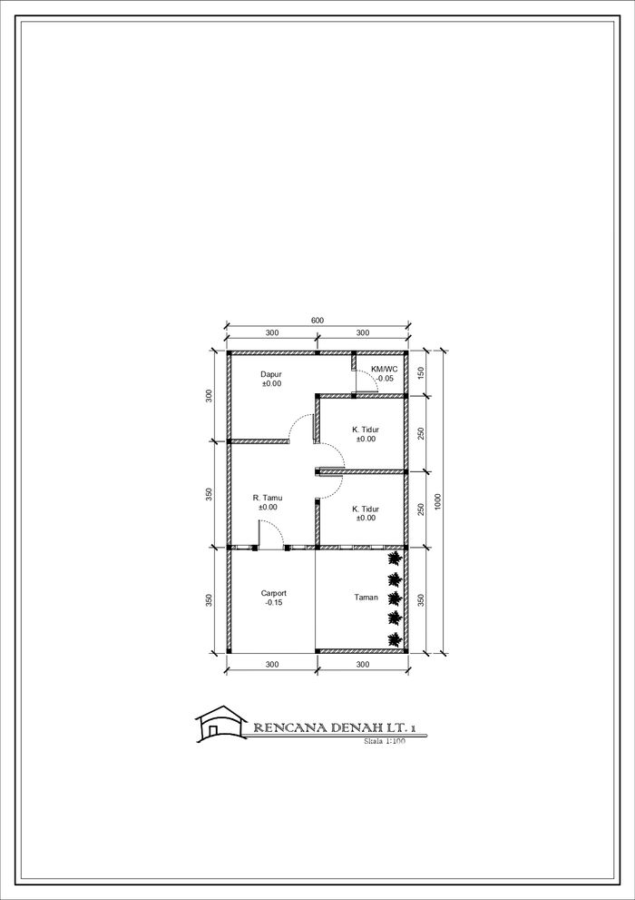 foto denah rumah tipe subsidi perumahan Griya Lestari