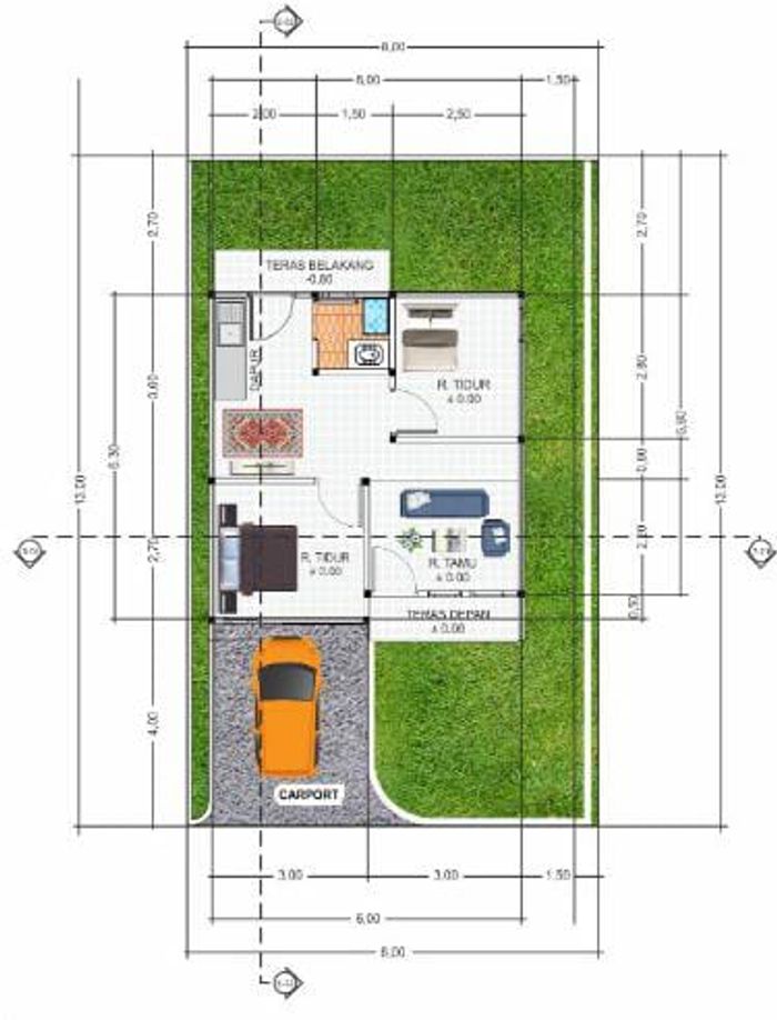 foto denah rumah tipe 36 perumahan PESONA MANGKOL ASRI 2
