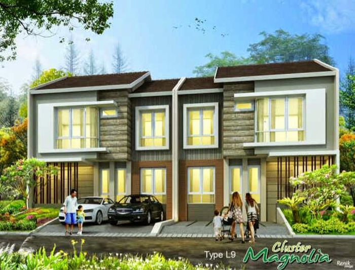 foto tampak rumah tipe L9 perumahan MODERN HILLS - CLUSTER MAGNOLIA