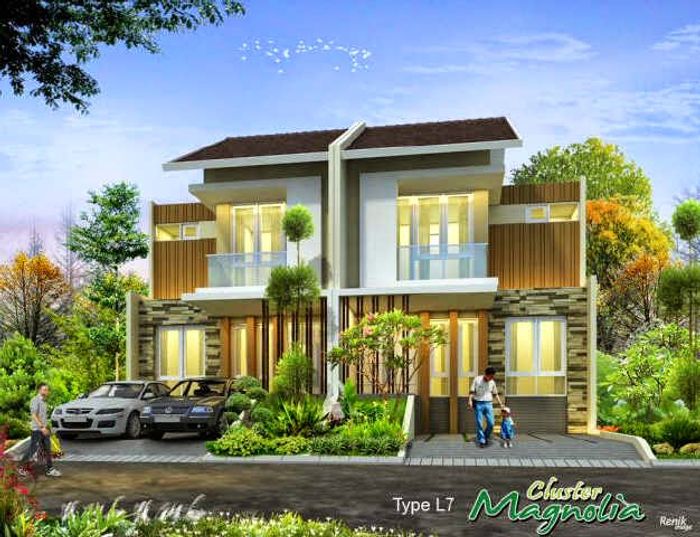 foto tampak rumah tipe L7 perumahan MODERN HILLS - CLUSTER MAGNOLIA