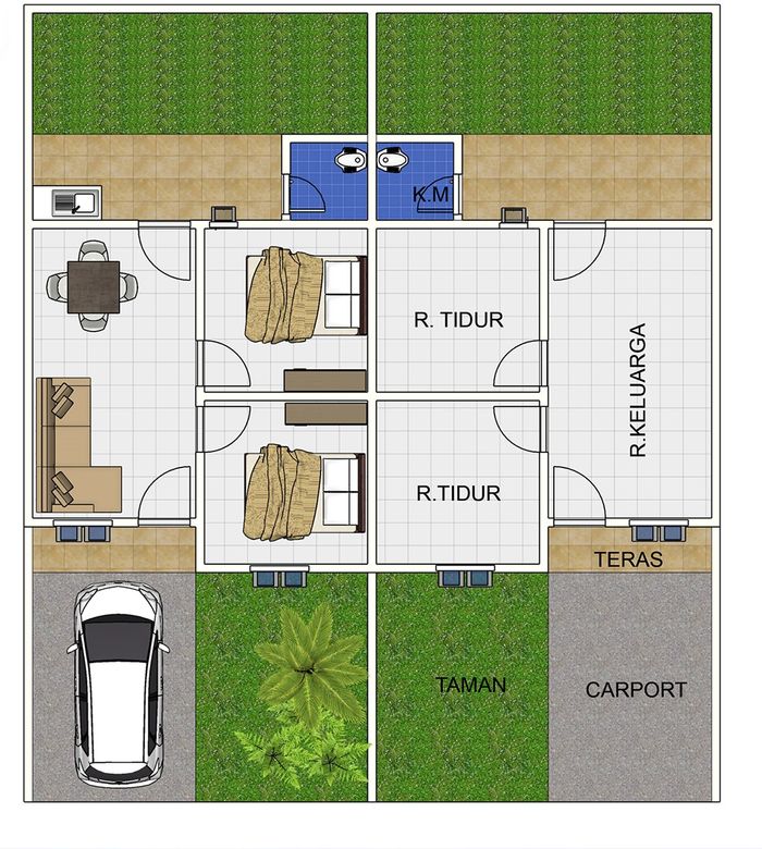 foto denah rumah tipe 36/77 perumahan Perdana Residence 2