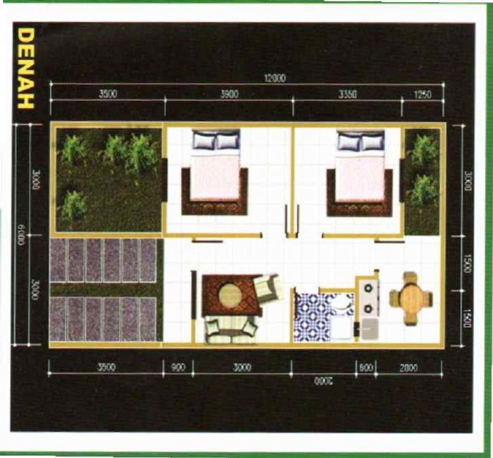 foto denah rumah tipe 45/72 perumahan BUKIT HIJAU KARAWACI