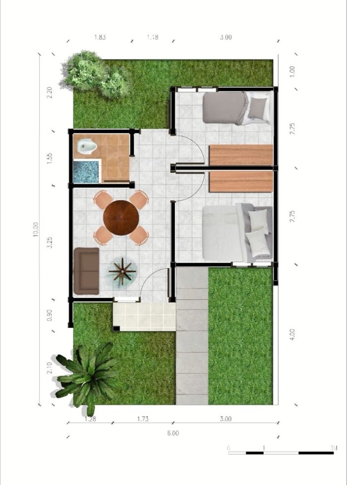 foto denah rumah tipe 30/88 perumahan Gardenia Cileungsi Blok F
