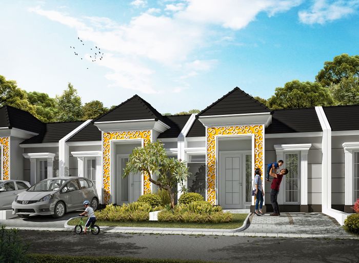 foto tampak rumah tipe CELOSIA SUDUT perumahan CILEGON PARK