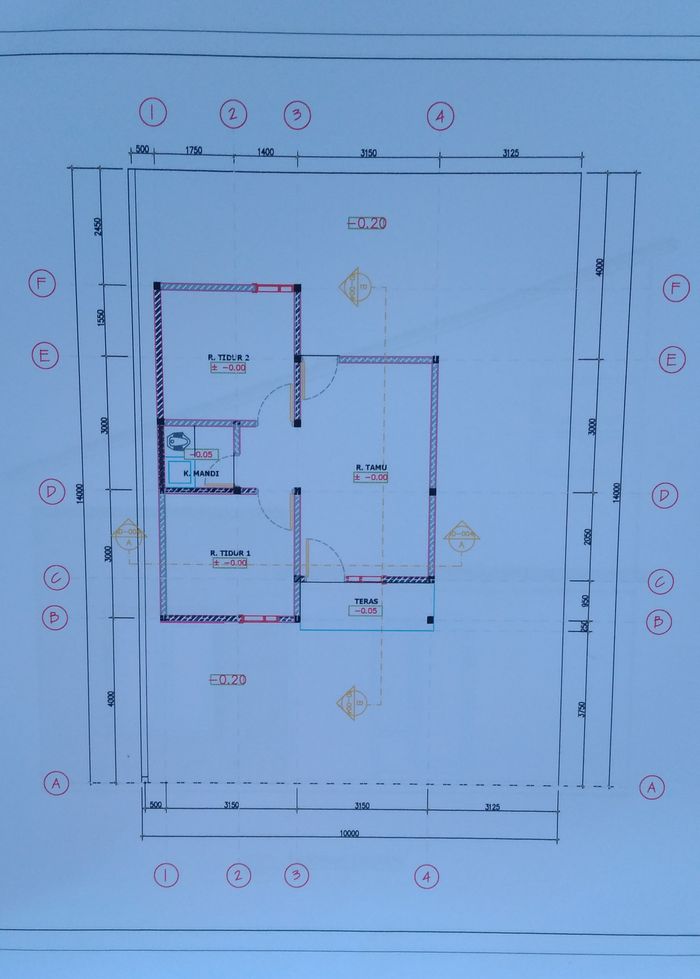 foto denah rumah tipe SUBSIDI perumahan VILLA INTAN RAYA