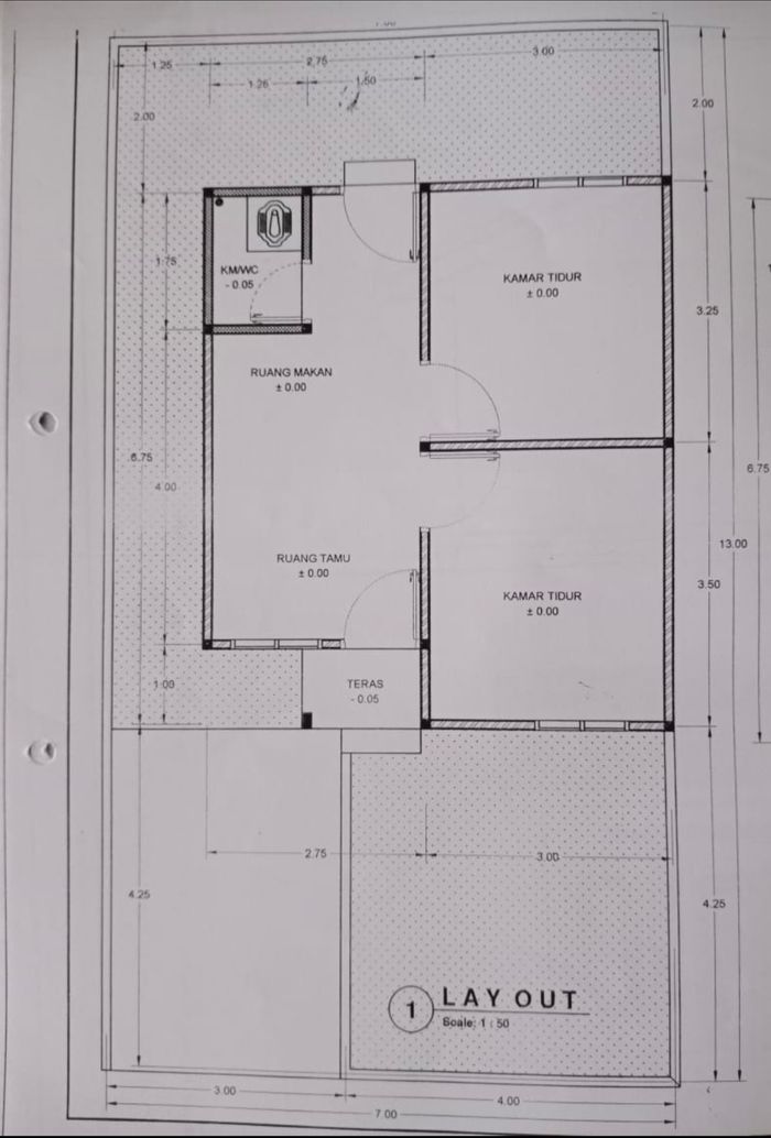 foto denah rumah tipe Tapak perumahan PERUMAHAN ANGGORO PERMAI