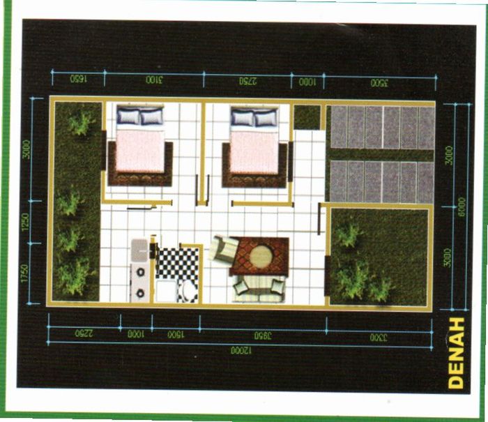 foto denah rumah tipe 36/98 perumahan BUKIT HIJAU KARAWACI