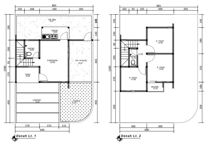 foto denah rumah tipe 60 Compact (975) perumahan City Garden Residence Blok FConnexion