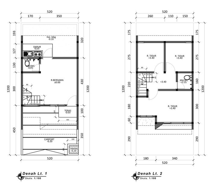 foto denah rumah tipe 62 Compact (771) perumahan City Garden Residence Blok Fontana