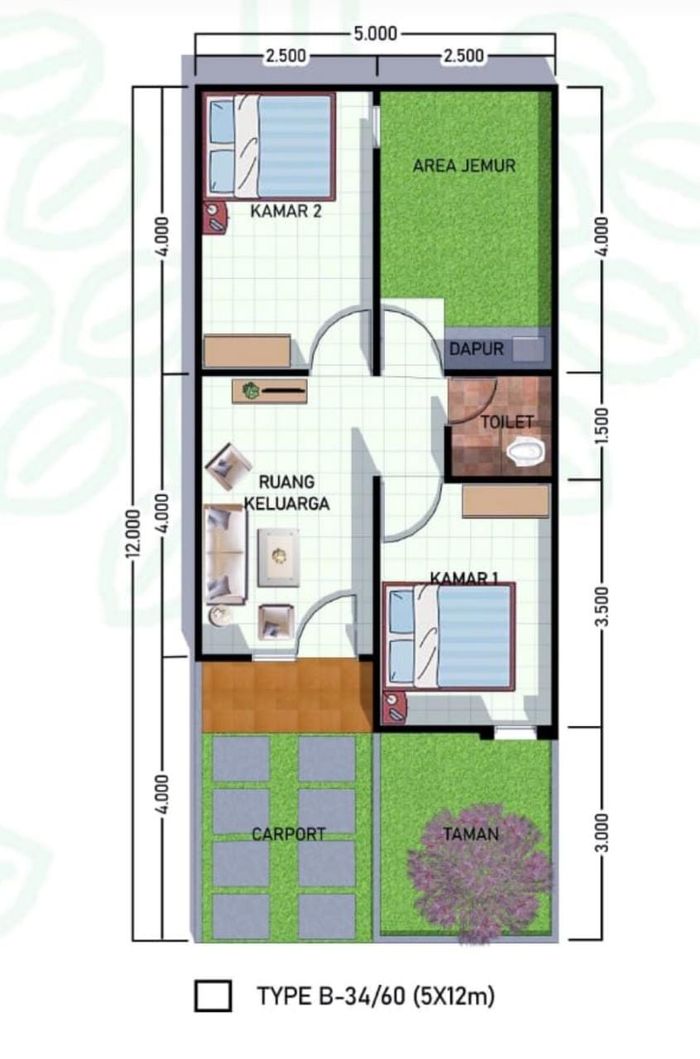 foto denah rumah tipe Osaka perumahan THE FOREST HILL