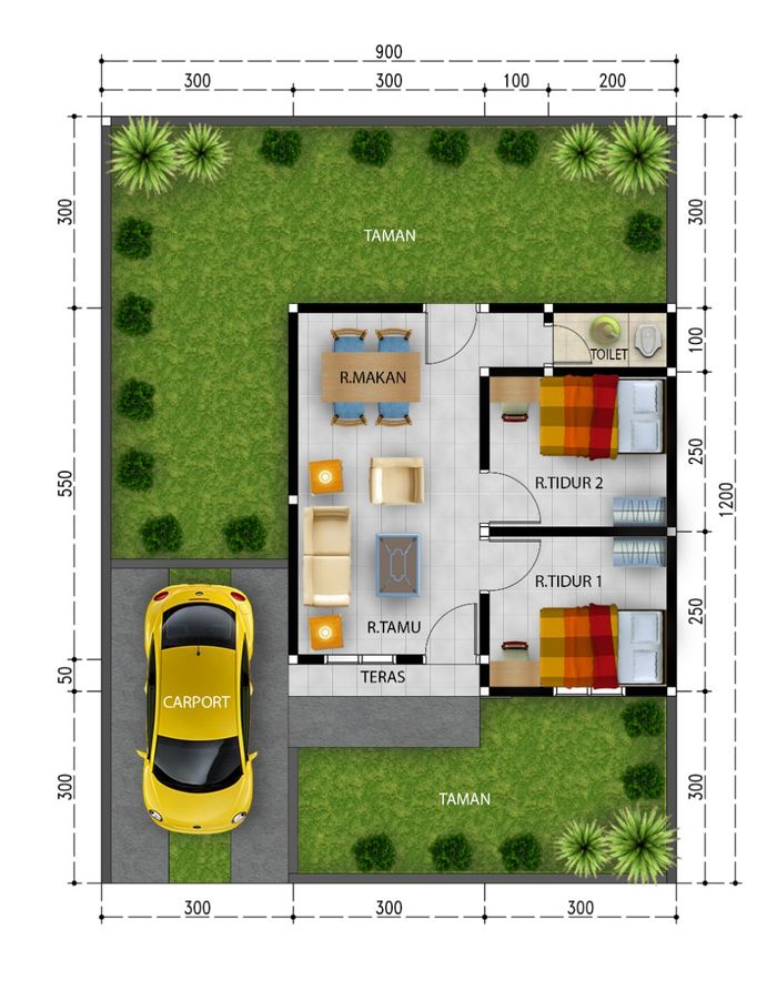 foto denah rumah tipe 36/112 perumahan GRIYA BELALAU INDAH