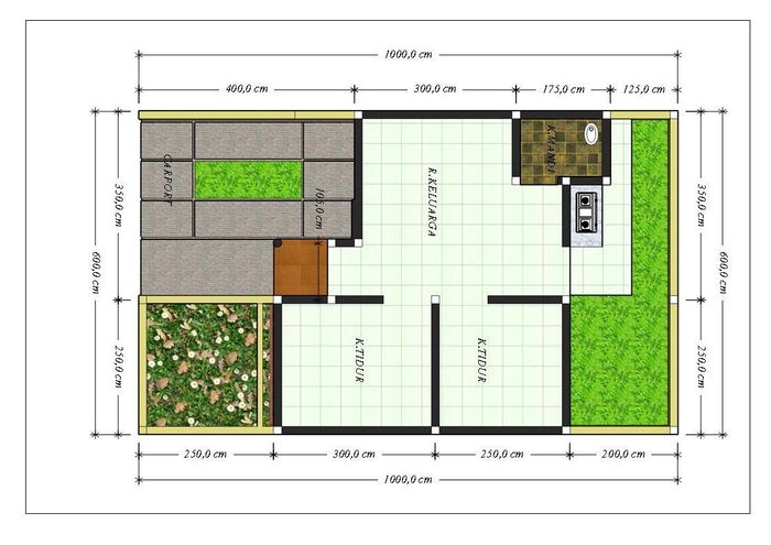 foto denah rumah tipe 30/65 perumahan Mulyasari Residence