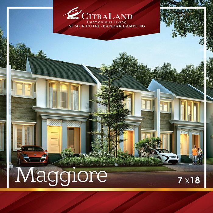 foto tampak rumah tipe Maggiore RC perumahan CITRALAND BANDAR LAMPUNG