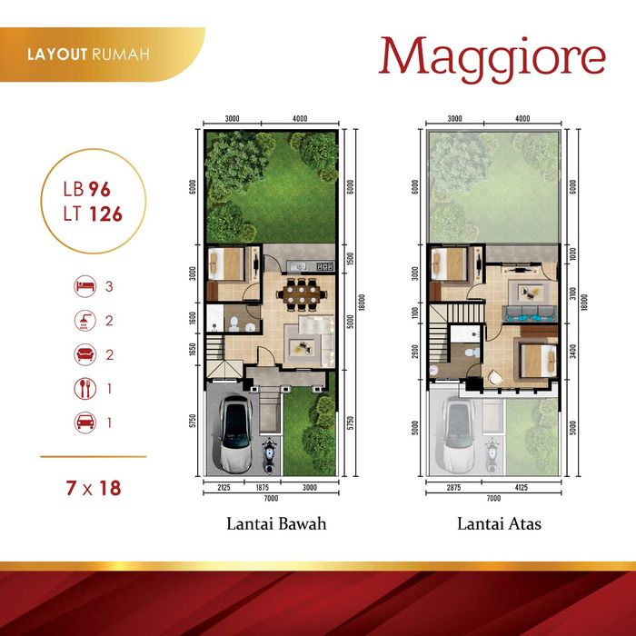 foto denah rumah tipe Maggiore RC perumahan CITRALAND BANDAR LAMPUNG