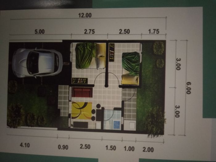 foto denah rumah tipe 27/60 perumahan pondok pesona regency 3