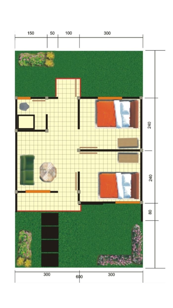 foto denah rumah tipe 27 perumahan Griya Tegal Asri