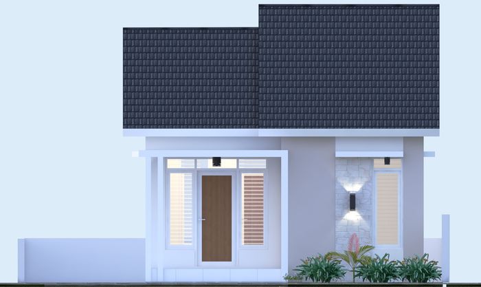 foto tampak rumah tipe 45 perumahan Green Pramuka