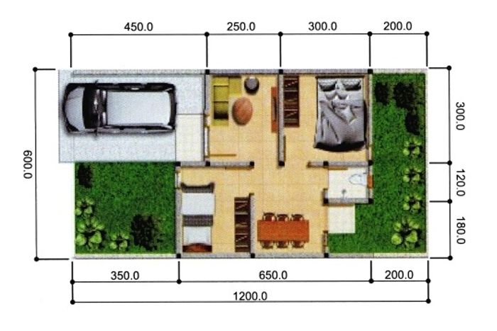 foto denah rumah tipe ZIGMA 72 perumahan ZIGMA ROYAL PARK GALESONG