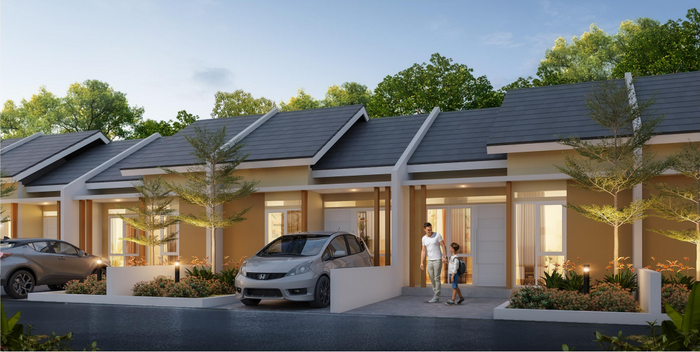 foto tampak rumah tipe TOPAZ perumahan Aeroland Residence