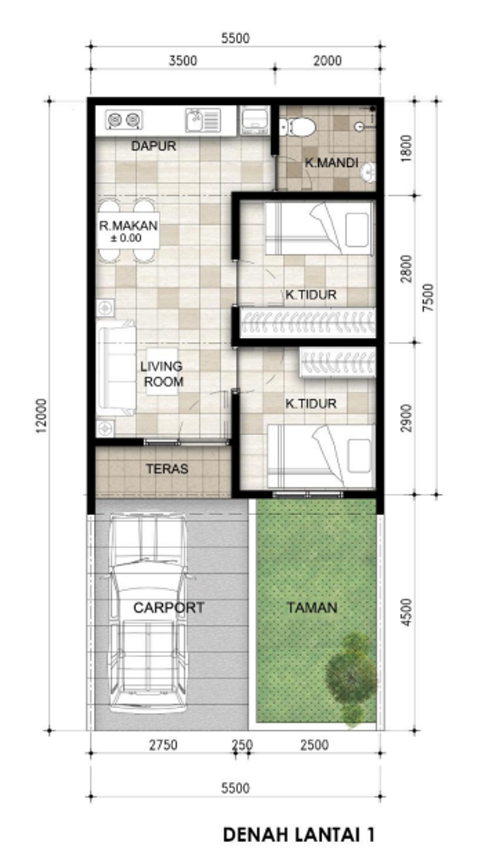 foto denah rumah tipe TOPAZ perumahan Aeroland Residence
