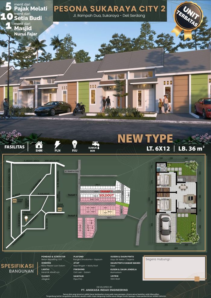foto denah rumah tipe PREMIUM perumahan PESONA SUKARAYA CITY II
