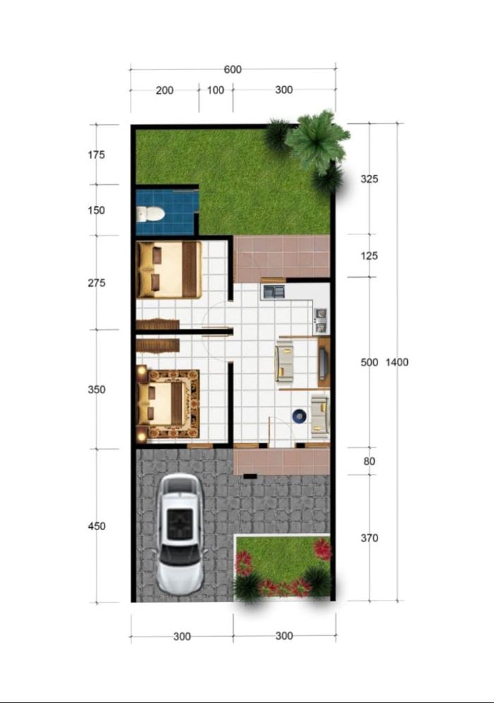 foto denah rumah tipe EXCLUSIVE perumahan PESONA SUKARAYA CITY II