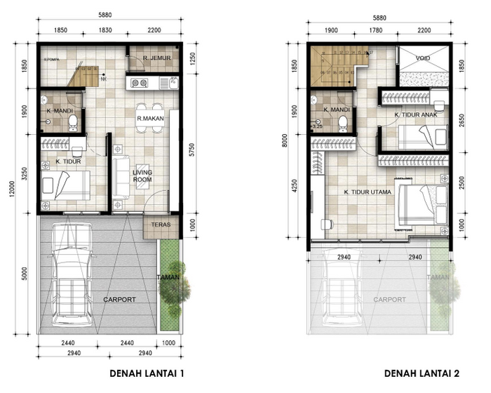 foto denah rumah tipe CRYSTAL perumahan Aeroland Residence