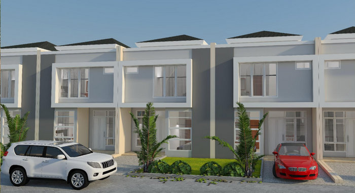 foto tampak rumah tipe AMETHYST perumahan Aeroland Residence