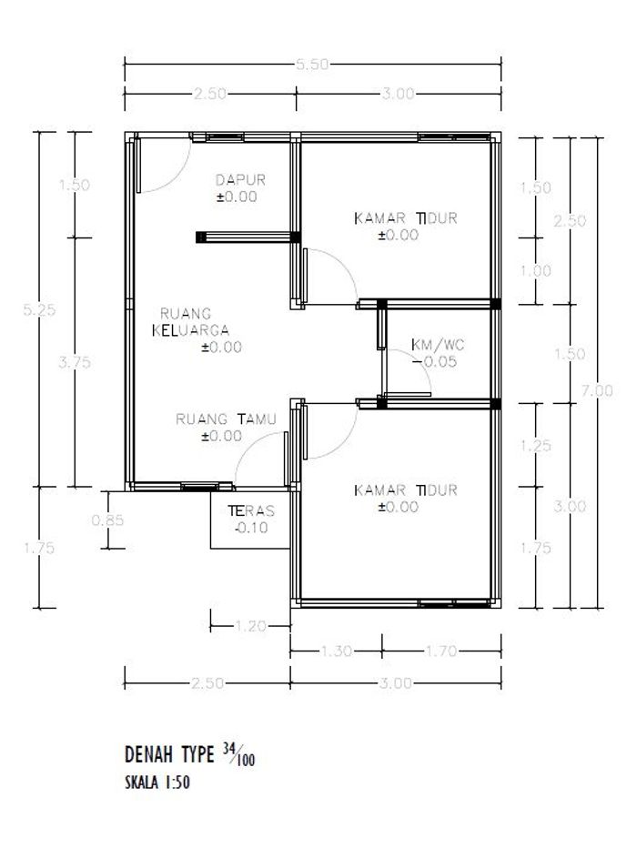 foto denah rumah tipe 34 perumahan BUKIT PERMATA RESIDENCE