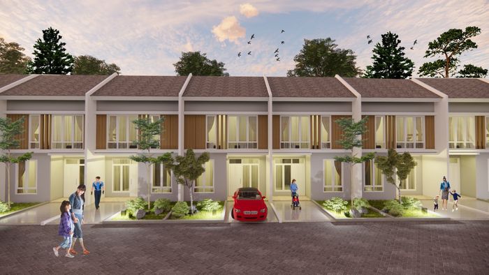 foto tampak rumah tipe AMETHYST B perumahan Aeroland Residence