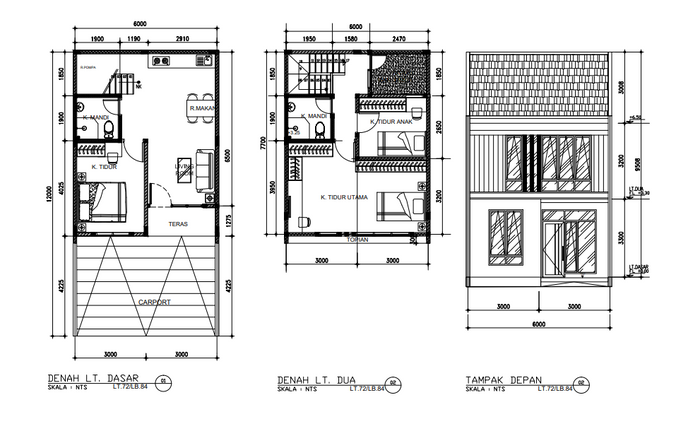 foto denah rumah tipe AMETHYST B perumahan Aeroland Residence