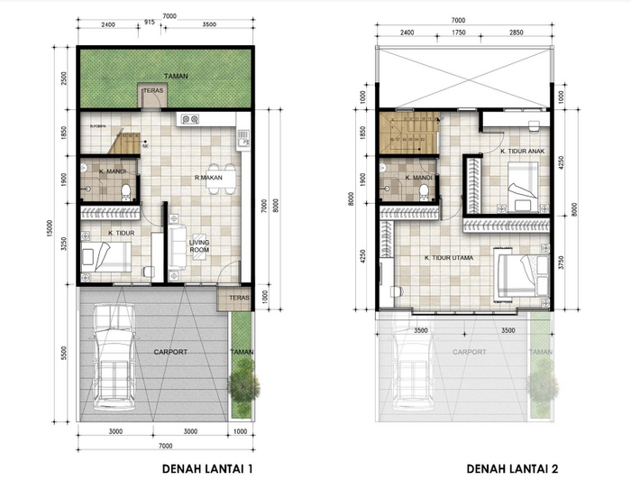 foto denah rumah tipe EMERALD perumahan Aeroland Residence