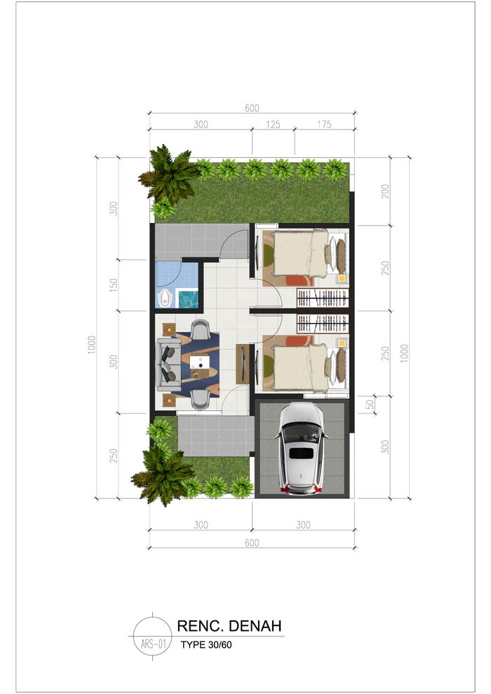 foto denah rumah tipe 30/60 perumahan MRANGGEN VIEW