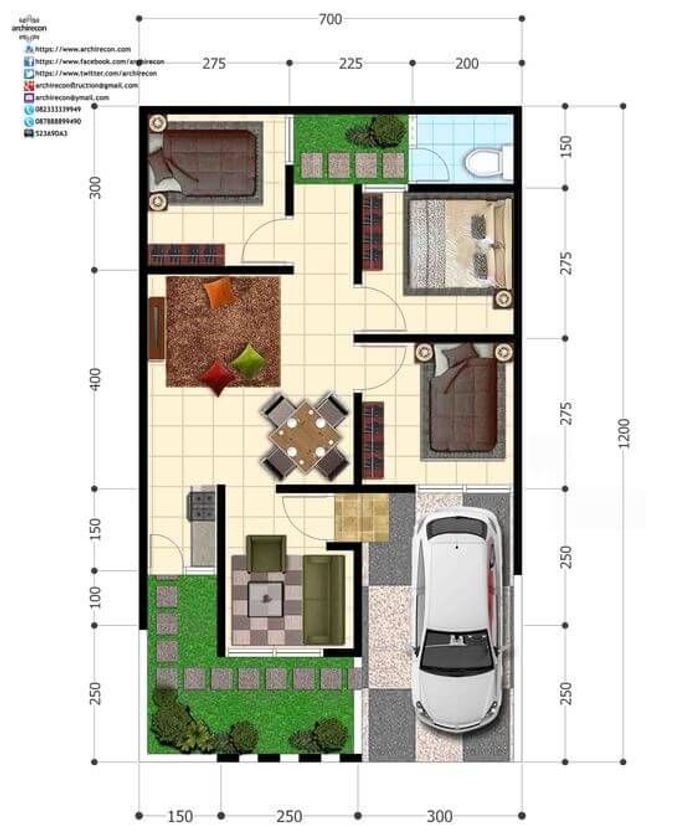 foto denah rumah tipe 55/135 jovis I10 perumahan LAPALMA RESIDENCE