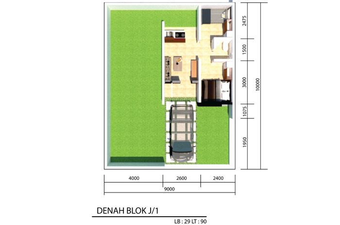 foto denah rumah tipe 29/90 perumahan PADMA SERPONG