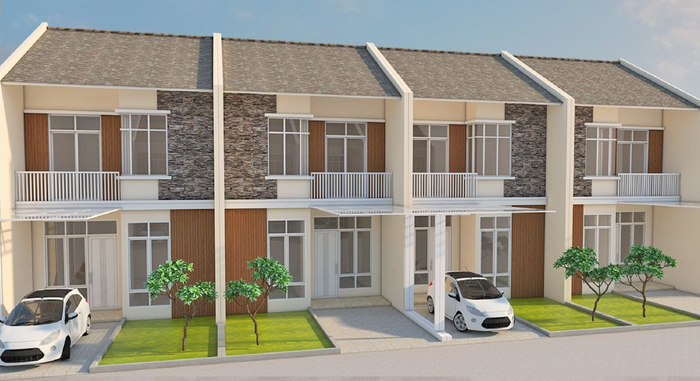 foto tampak rumah tipe EMERALD perumahan Aeroland Residence