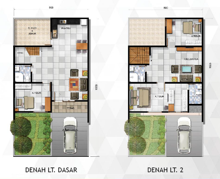 foto denah rumah tipe RUBY perumahan Aeroland Residence