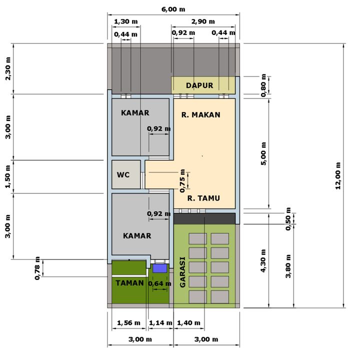 foto denah rumah tipe 36/72 perumahan GREEN LINO RESIDENCE III