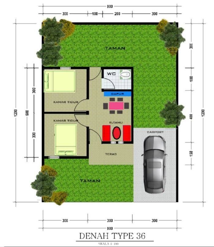 foto denah rumah tipe RSH perumahan ABIYYU REGENCY 1