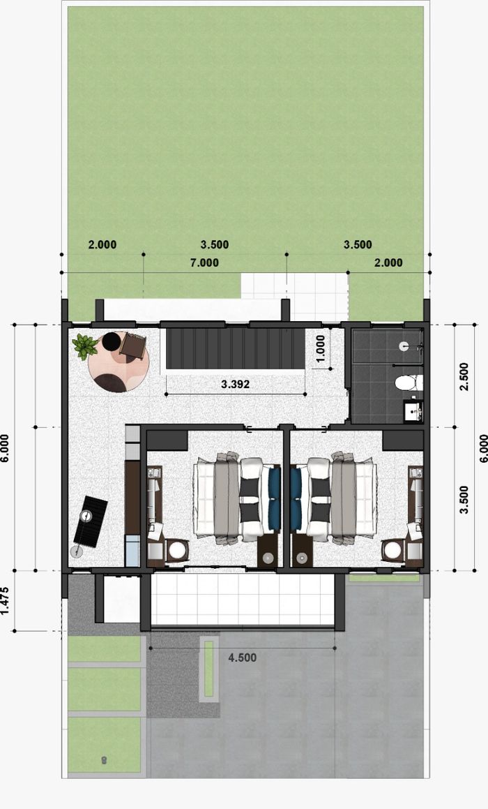 foto denah rumah tipe jasmine 110/170 standar perumahan LAPALMA RESIDENCE